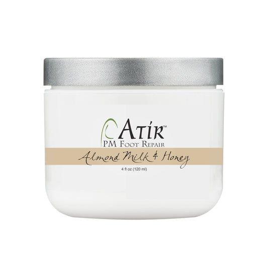 ATiR PM Foot Repair cream in jar, Almond Milk & Honey scent