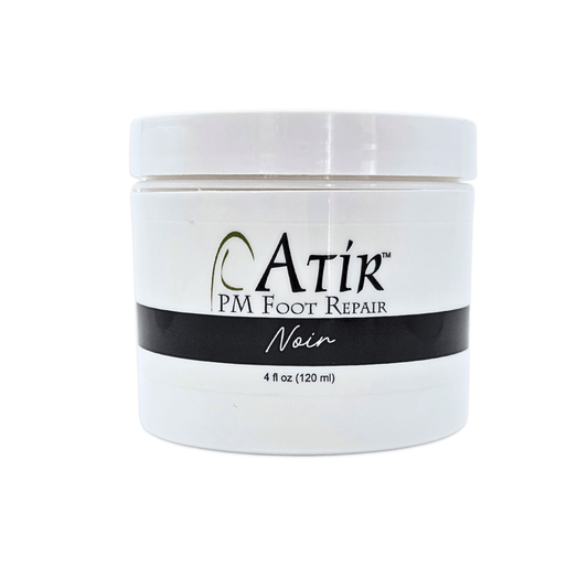 Noir PM Foot Repair cream: Luxury non-toxic foot cream with shea butter and cocoa butter for cracked heels, bold fragrance.
