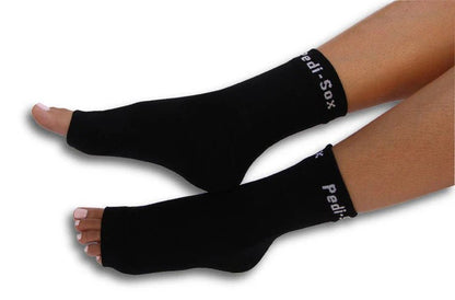 Original Pedi-Sox® keep freshly pedicured feet comfy, cozy and clean. Shown color: Black