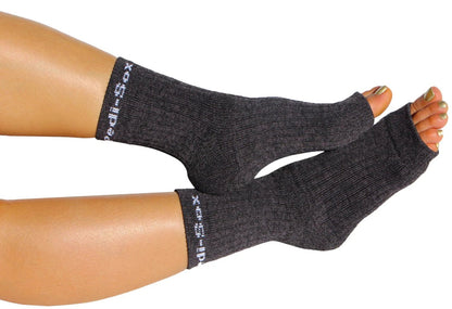 Original Pedi-Sox® keep freshly pedicured feet comfy, cozy and clean. Shown color: Charcoal